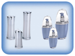 Vacuum pumps, airless containers